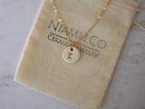 Porcelain and Gold Initial Necklace