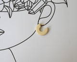 Porcelain, Gold and White 3/4 Hoop Earrings