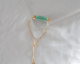 Light Turquoise and Gold Adjustable Porcelain Bracelet