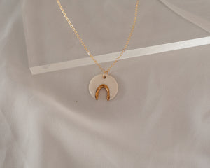 Porcelain Necklace with Gold Detail
