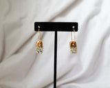 Porcelain and Gold Speckled Hoop Earrings