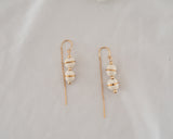 Porcelain Drop Gold Filled Threader Earrings