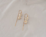 Porcelain Drop Gold Filled Threader Earrings