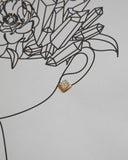 Gold and Porcelain Black Speckled Square Studs