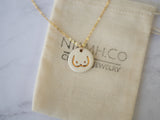 Boobie Necklace - Porcelain and Gold White Necklace