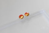 Gold and Porcelain Red Mini Circle Studs - Niamh.Co